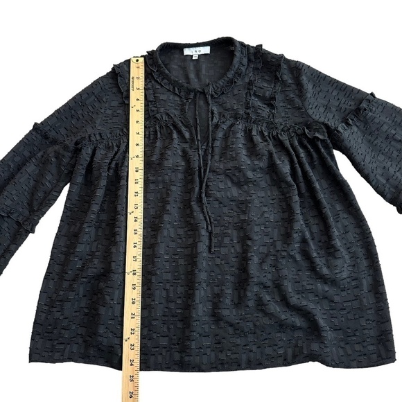 IRO Blouse Women's Size 34/US 4 Black Keyhole Neckline Long Sleeves with button - Picture 13 of 16